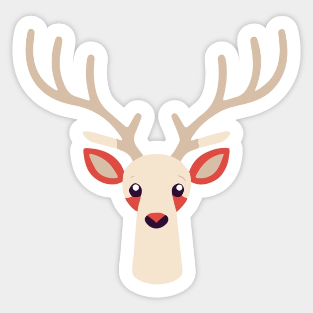 Adorable Deer Vector Art || Cute Christmas Reindeer || Hunting Season Sticker by Mad Swell Designs